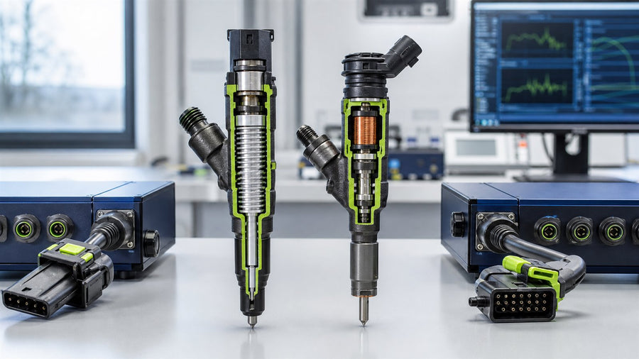 Technische Darstellung: Piezo- und Magnetventil-Injektoren: Unterschiede bei der Prüfung
