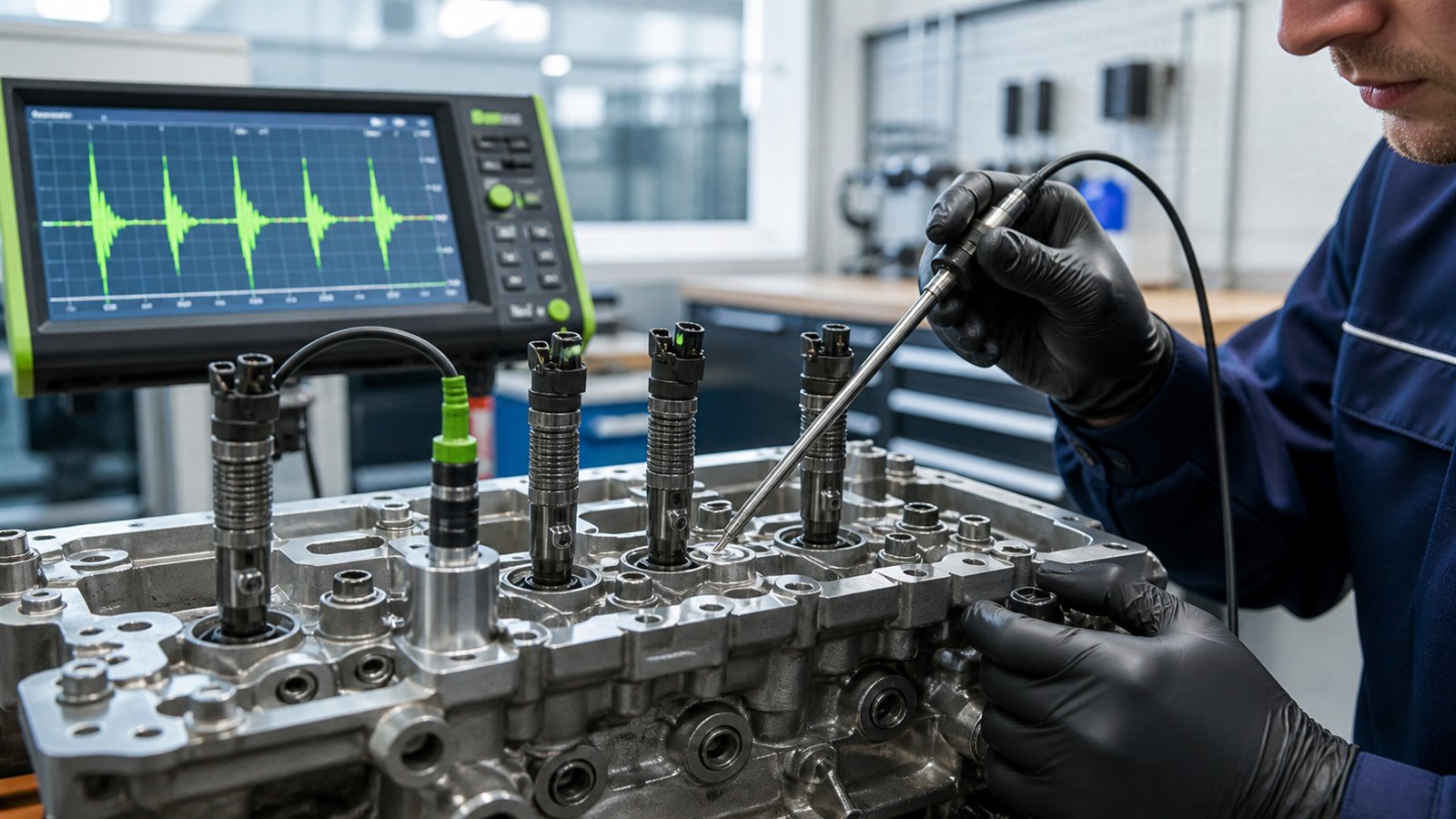 Technische Darstellung: Injektor klackert oder nagelt: Ursachen und Diagnose
