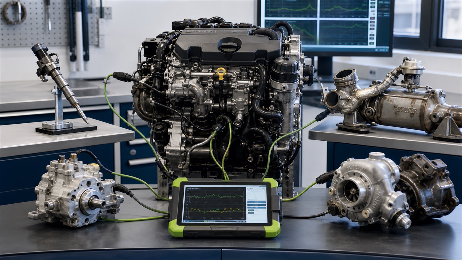 Technische Darstellung: Injektor oder Hochdruckpumpe, AGR, DPF beziehungsweise Turbo?