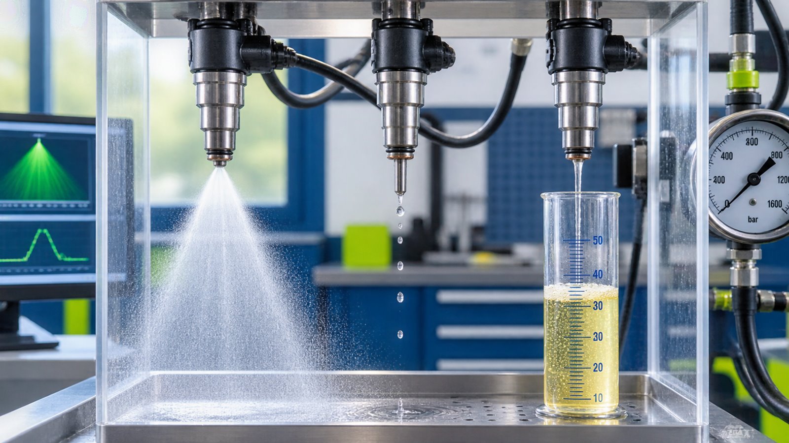 Technische Darstellung: Spritzbild, Dichtheit und Einspritzmenge verständlich erklärt